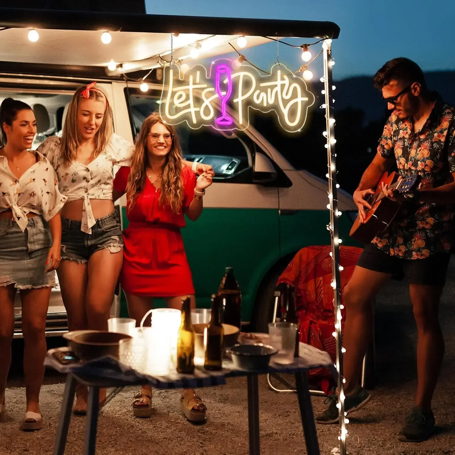 Let's Party Neon Sign USB Powered Dimmable LED Neon Light Sign Wall Decor Bedroom Party Pub Home Decoration Man Cave Gaming Room