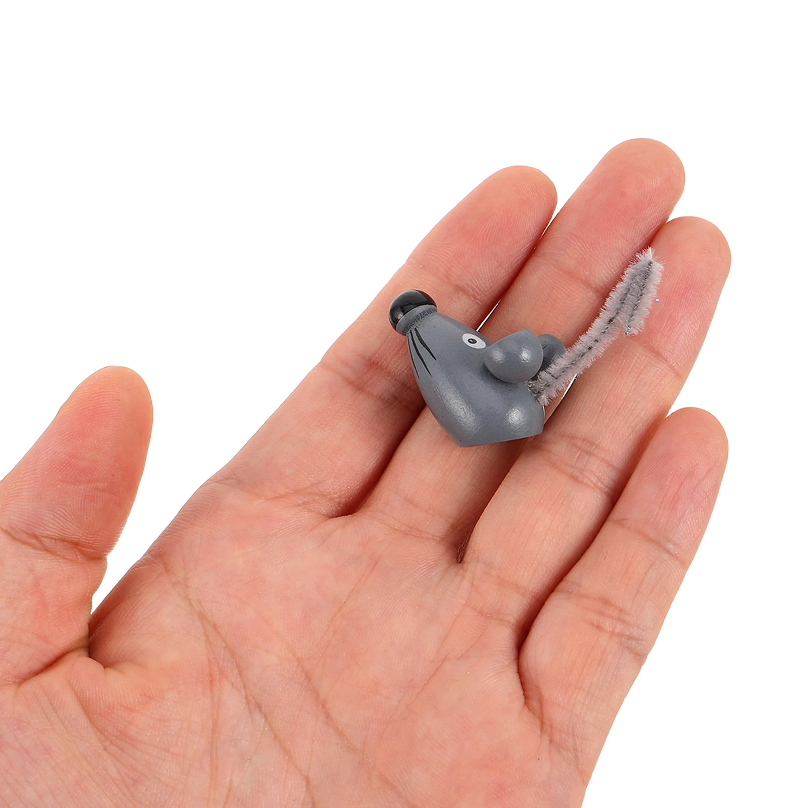 

15Pcs Realistic Fake Mouse Art Collectibles Bendable Iron Wire Tail Miniature Rat Ornaments for Role Play Home Decor Grey