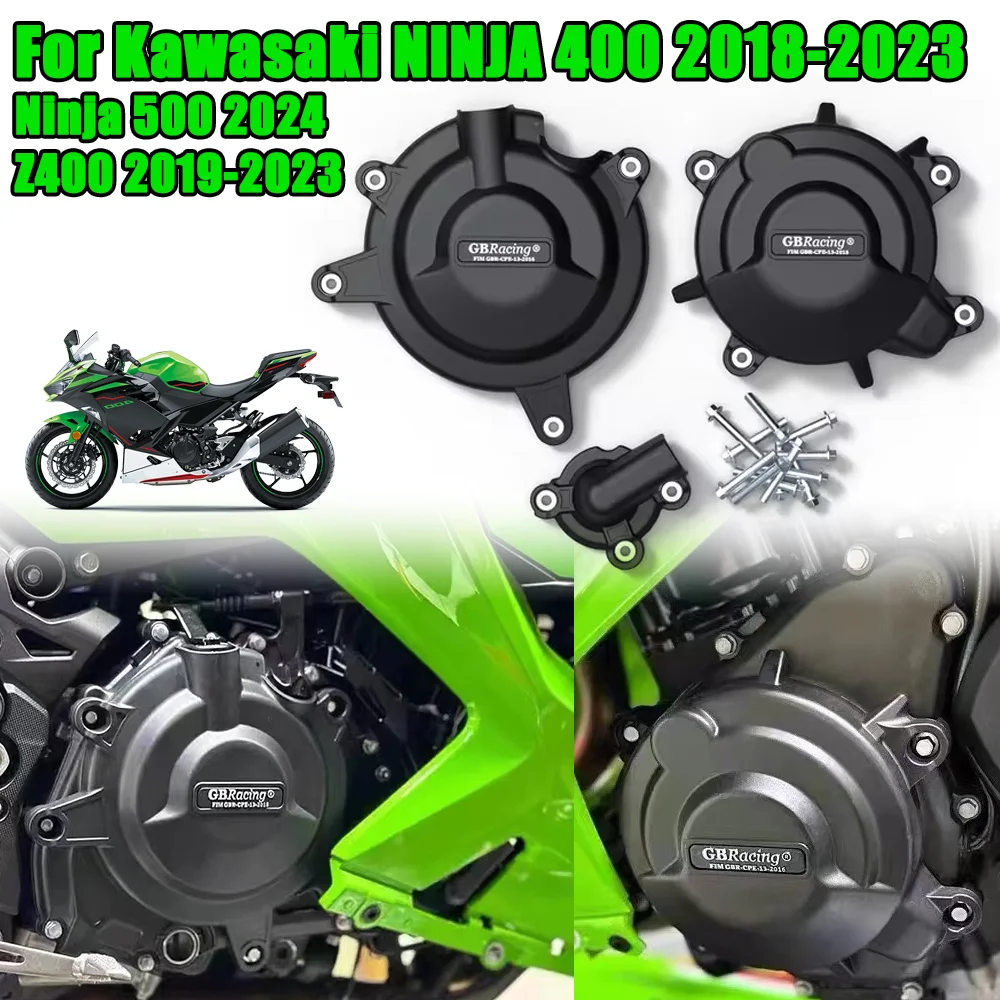 Conjunto de capa de proteção para motor de motocicleta, capa para kawasaki ninja 400 2018-2023 ninja 500 2024