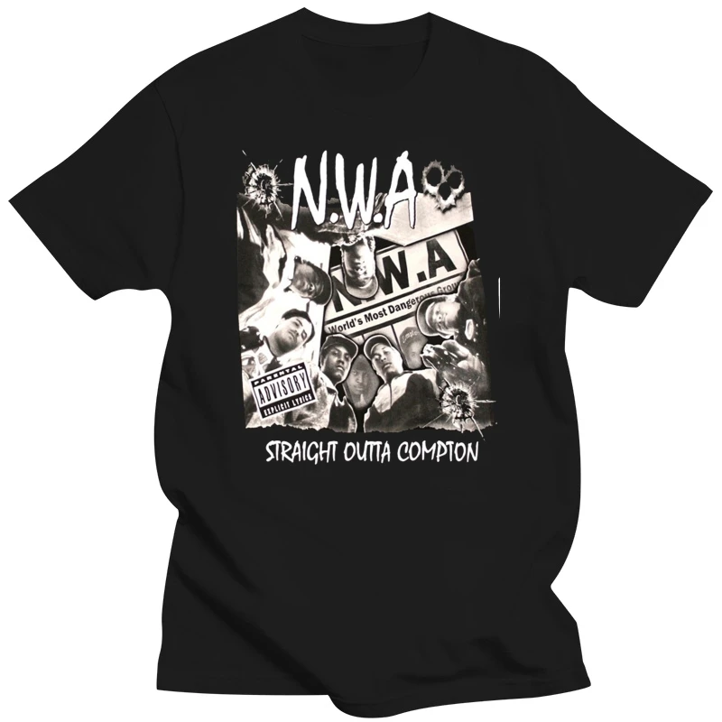 N W A Men'S T Shirt Hip Hop Rap Nwa Dr Dre Eazy E Dj Yella Mc Ren Black Cotton Tee T Shirts 032650