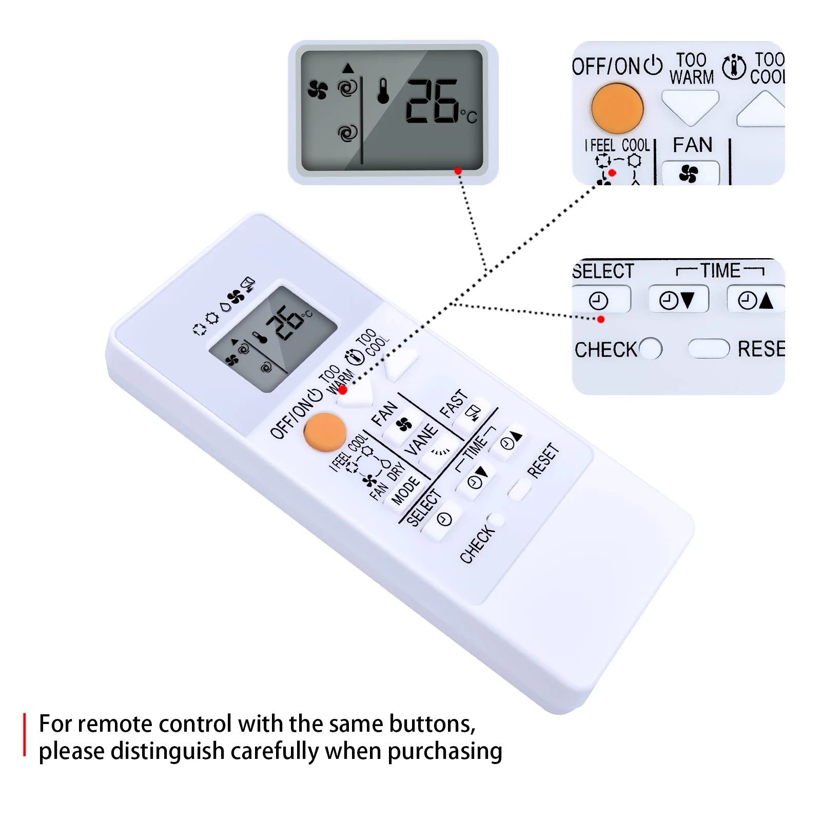 Remote control RH19B E2214L426 for Mitsubishi Electric air conditioner