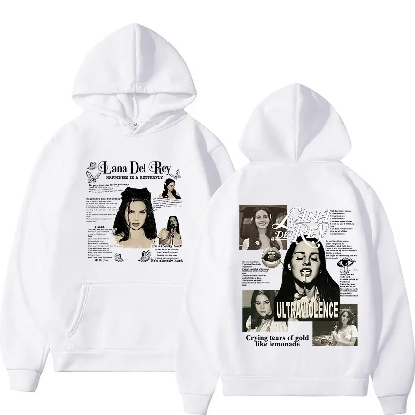 Singer Lana Del Rey Retro Pullover Hoody Ultraviolence Music Album Fashion Sweatshirt Men Women Hip Hop Hoodie Fleece Streetwear