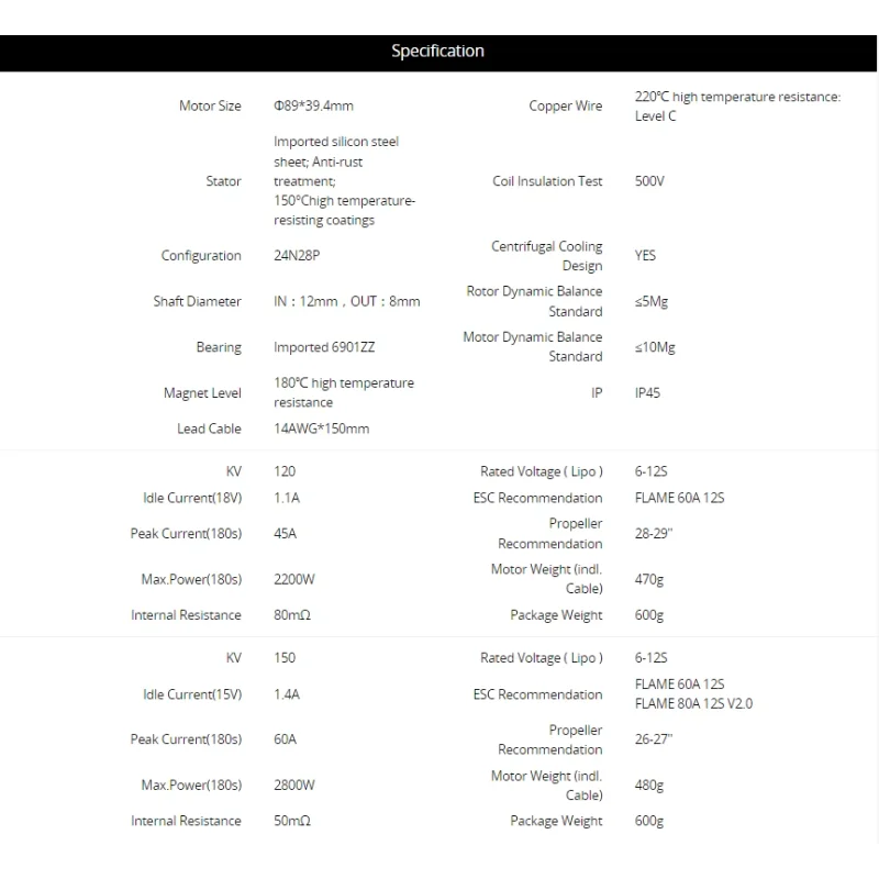 T-MOTOR MN805-S KV120/150/170 Max Load 10Kg 15KG Brushless Dc Rc Paramotor Electric Rc Plane Motor