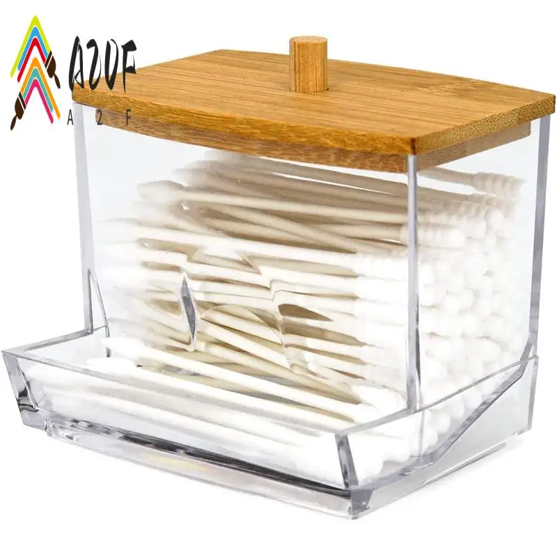 

A20F-держатель для ватных тампонов, диспенсер для ватных тампонов, ящик для хранения украшений столешницы в ванной комнате, прозрачный кронштейн для хранения