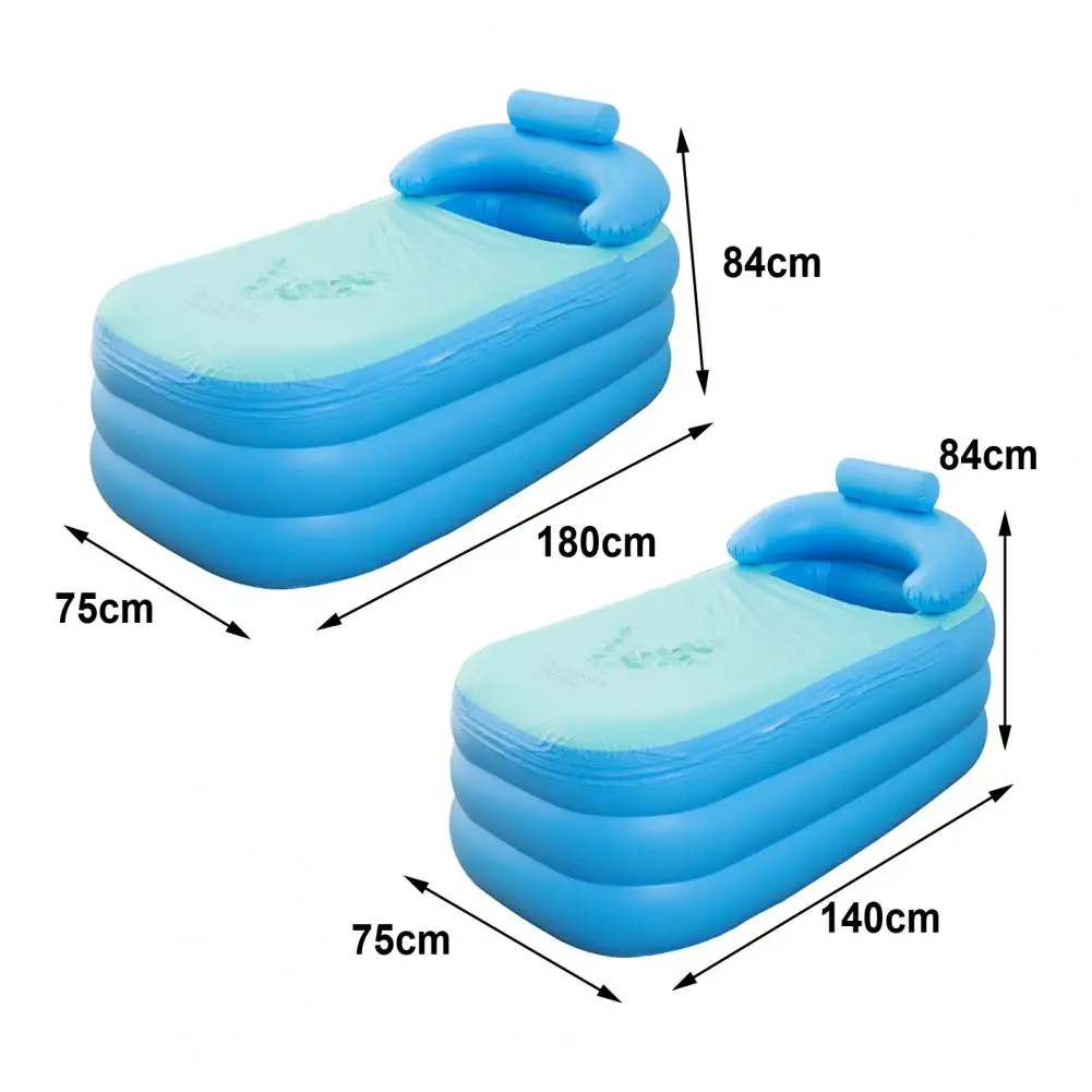 Inflatable SPA Tub Portable Relaxation Tub Foldable Bathtub with Backrest Easy Assembly Bathing Pool for Adults Children