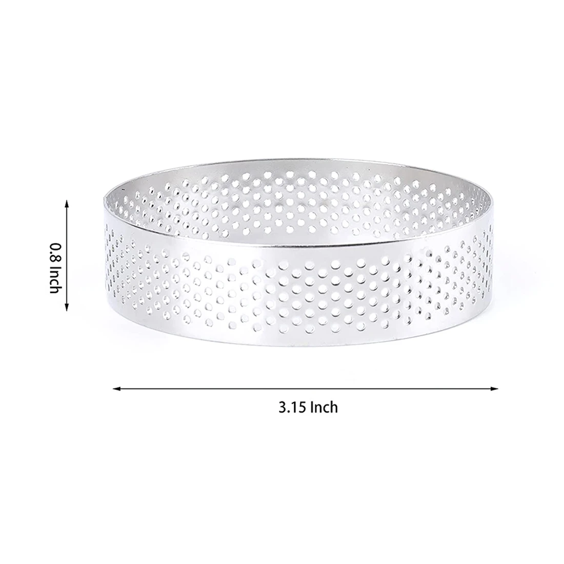 9 Pack Round Tart Ring, Mousse Rings, Stainless Steel Heat-Resistant Perforated Mousse Rings, Metal Round Ring Mold