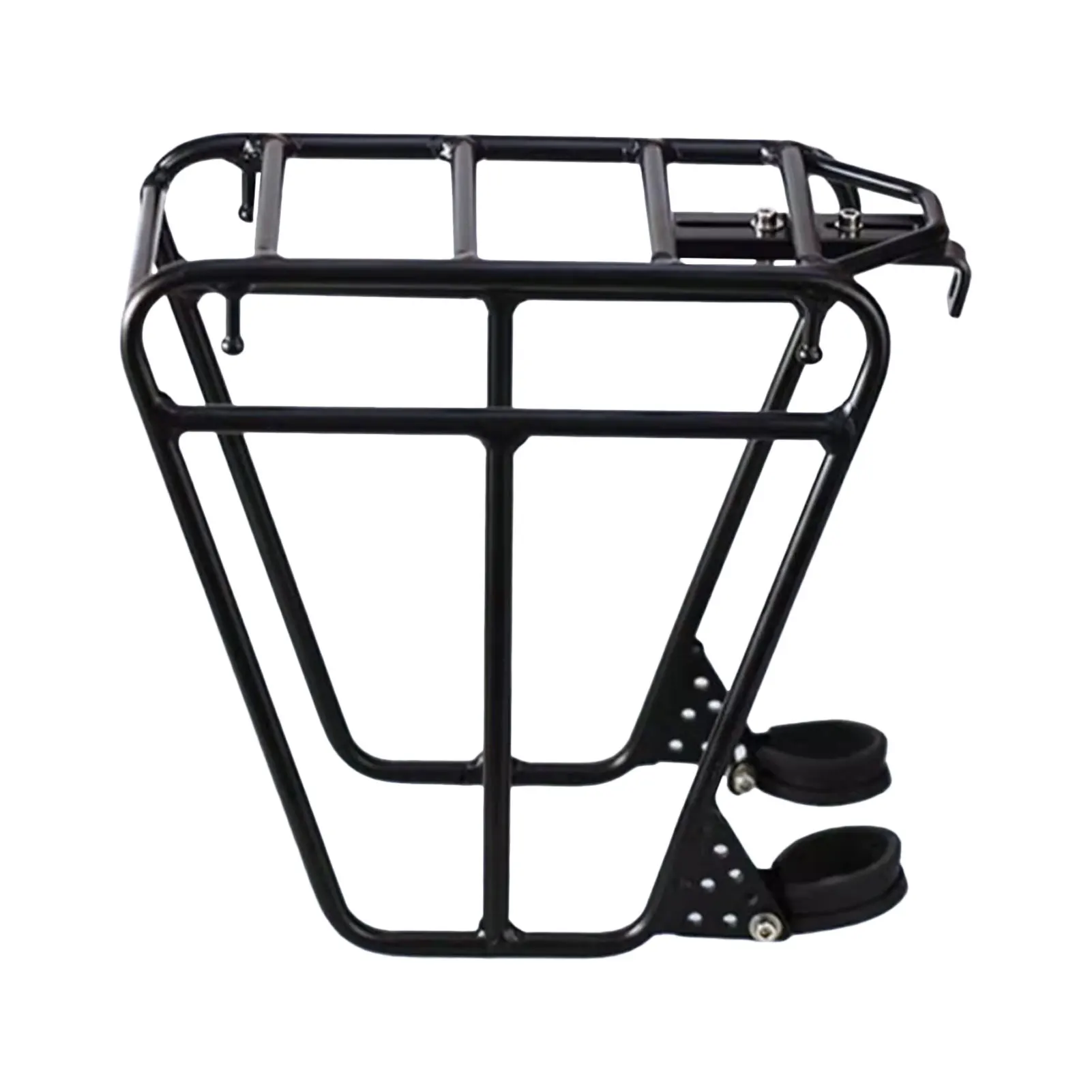 Rack de carga dianteiro da bicicleta aço garfo dianteiro suporte bagagem ajustável mtb bicicleta montagem lateral saco suporte para acessórios ciclismo