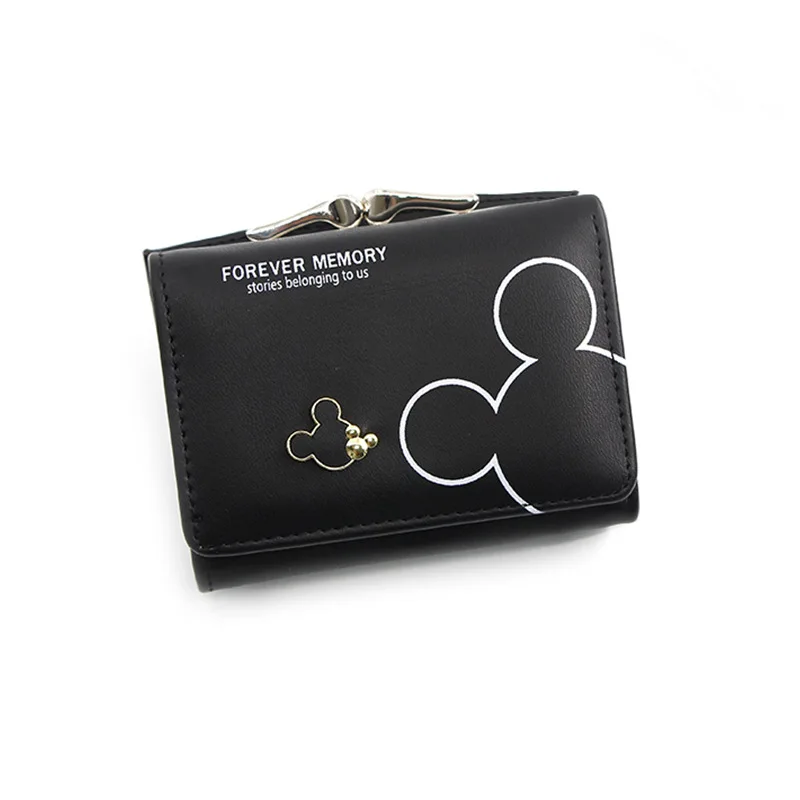 Disney Cartoon Mickey Mouse Wallet for Women\'s PU Leather Coin Purse Woman Mini Short Wallets Girls Bags Fashion Accessories