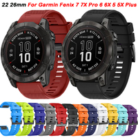 QuickFit 26mm 22mm Watch Strap For Garmin Fenix 7X 7 Pro Sapphire Solar Silicone Watchband Fenix 6X 6 Epix Pro 5 5XPlus Bracelet