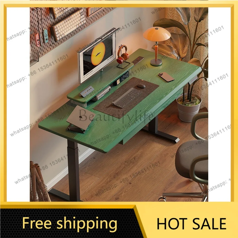 LD solid wood electric lifting home office computer desk large board table