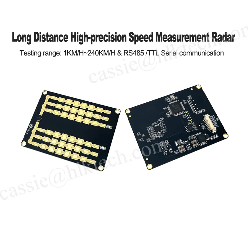 Módulo de Radar de retroalimentación de velocidad del vehículo, Sensor de velocidad de largo alcance, comunicación en serie, 24G, HLK-LD2415H, 1KM,