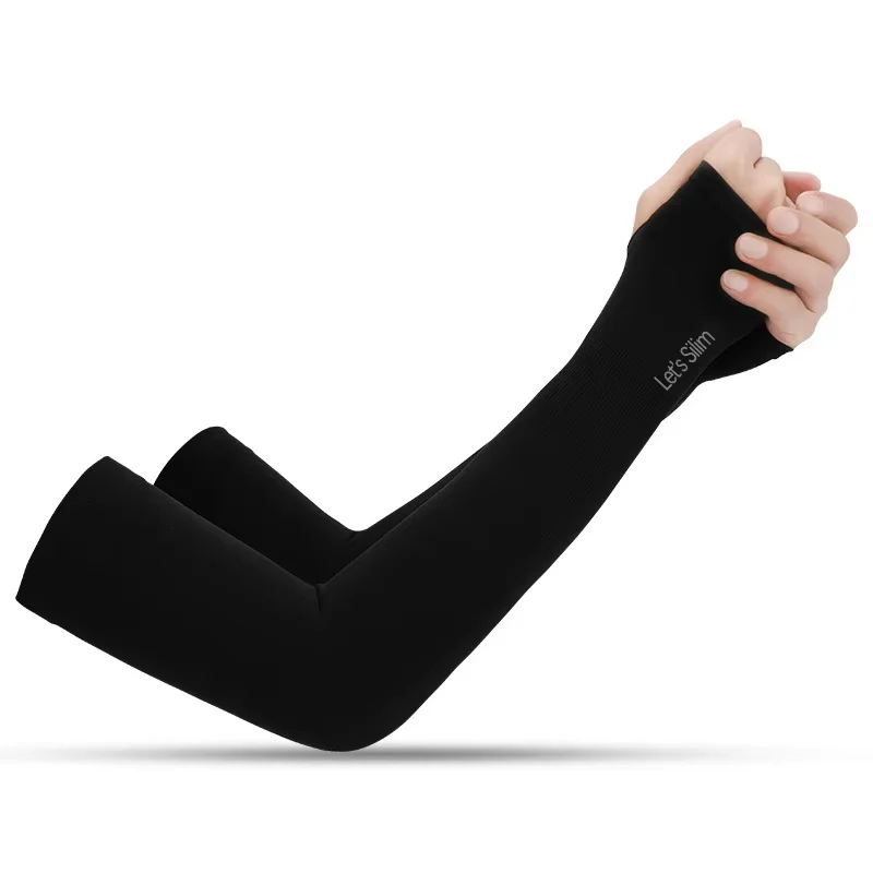 Anti-UV-Armstulpen für Herren und Damen, fingerlose Handschuhe zum Radfahren, Sommer-Sport, kühlende Seiden-Schal-Armstulpen, elastische Armstulpen zum Autofahren