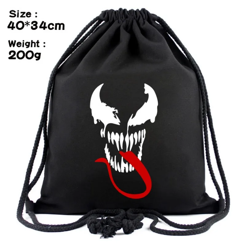 

Marvel Movie Venom 3 Peripheral Children's Student Backpack Venom: The Last Dance Drawstring Backpack Canvas Storage Bag