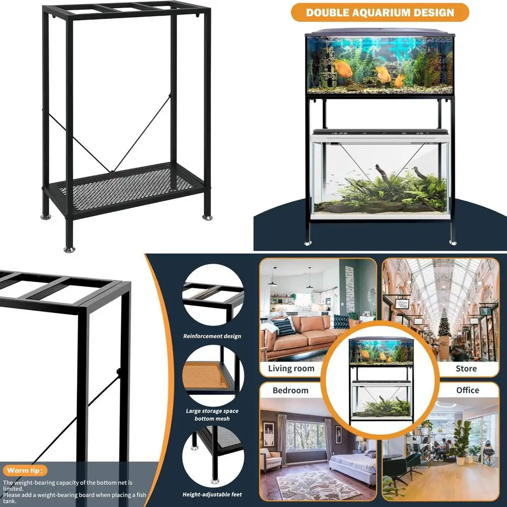 

Металлическая подставка для аквариума на 10 галлонов - 22,8 дюйма в ширину x 10,6 дюйма в глубину x 31,3 дюйма в высоту для идеального размещения аквариума