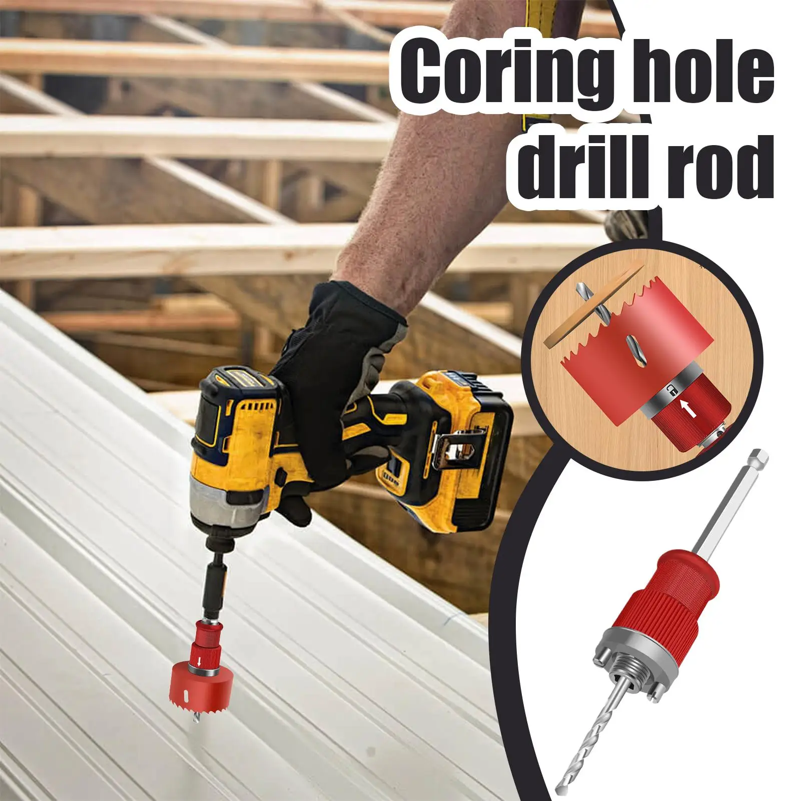 Coring Hole Drill Rod Gypsum Board Rapid Coring Hole Cutter Carbon Steel Quick Cores Opener For Iron Plasterboard Gypsum Boards