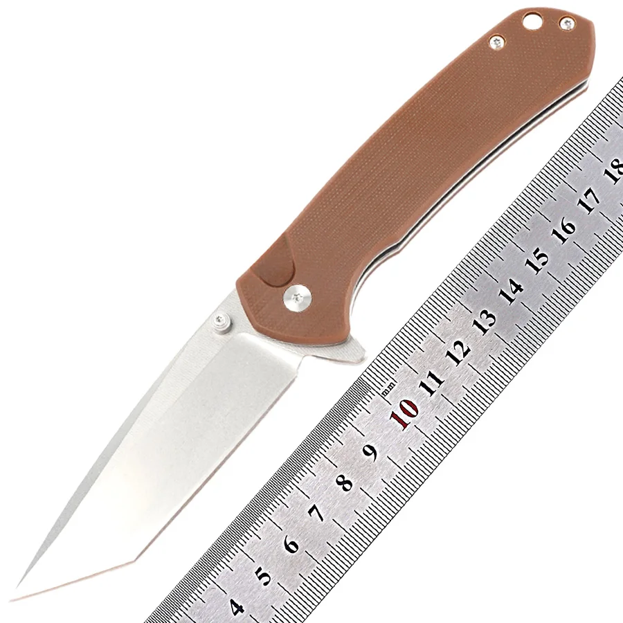 HWZBBEN J277 Coltello pieghevole tascabile con manico G10 Lama D2 Taglierina da campeggio esterna Autodifesa Lavorazione del legno Miglior regalo per gli uomini
