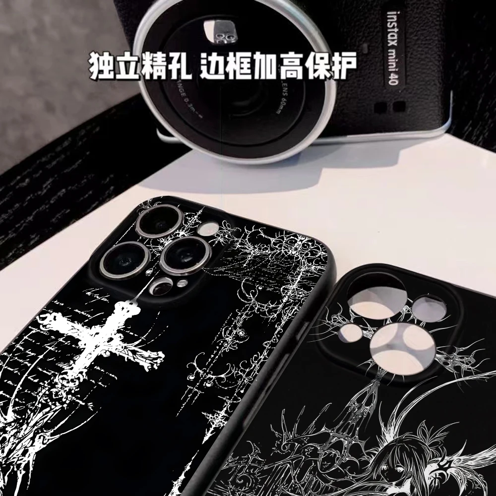 Cool Black Gothic Cross Phone Case For Xiaomi Mi 15T 15 14T 13 12 12T Poco X7 X5 F5 F7 M5 M7 X4 M4 M3 Lite Ultra Pro 4G 5G Back - view 4