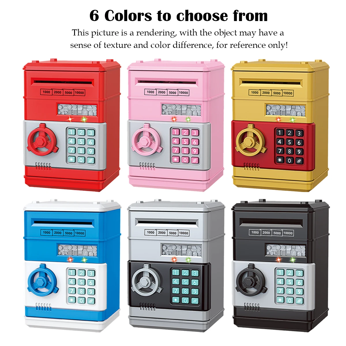 Jouets de tirelire de mot de passe électronique, boîte à monnaie d'économie d'ATM, boîte de monnaie en papier à défilement automatique, mot de passe d'empreinte digitale, déverrouillage des cadeaux pour enfants