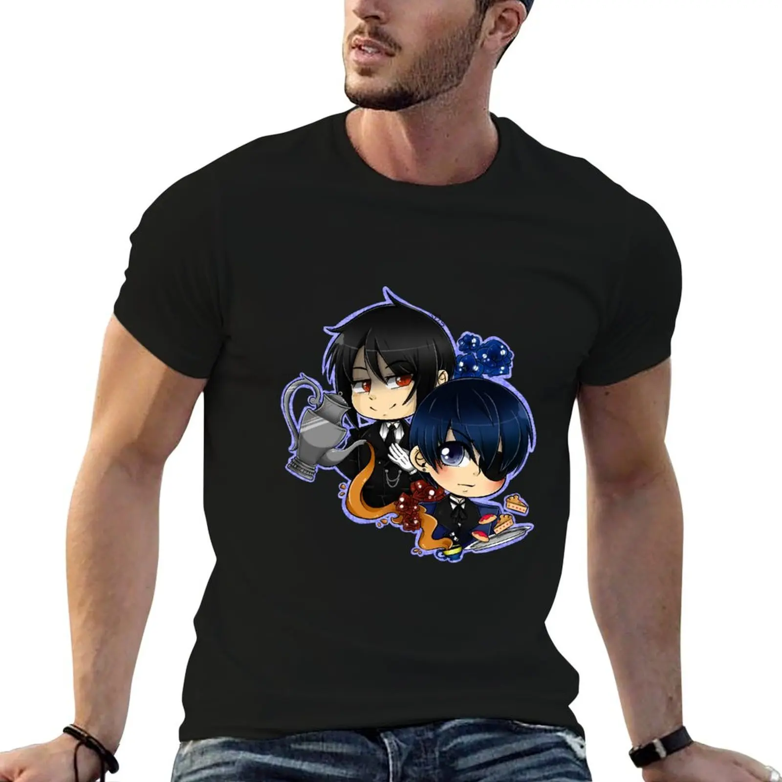 Ciel and Sebastian T-Shirt plus sizes sublime anime stuff man clothes men t shirts