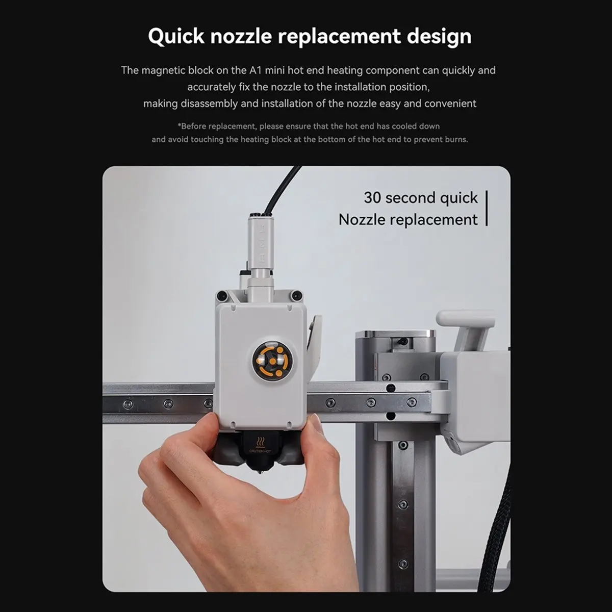 DT1410/Hotend Kit for A1/A1 Mini Fast Speed Hot End Assembly 0.2mm Hardened Steel Nozzle 3D Printer Parts