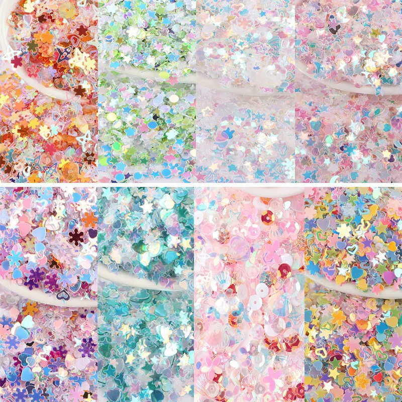 20g Mix Star Flower Sequins DIY  Jewelry Making Wedding  Party Confetti Nail Art Decor D0219