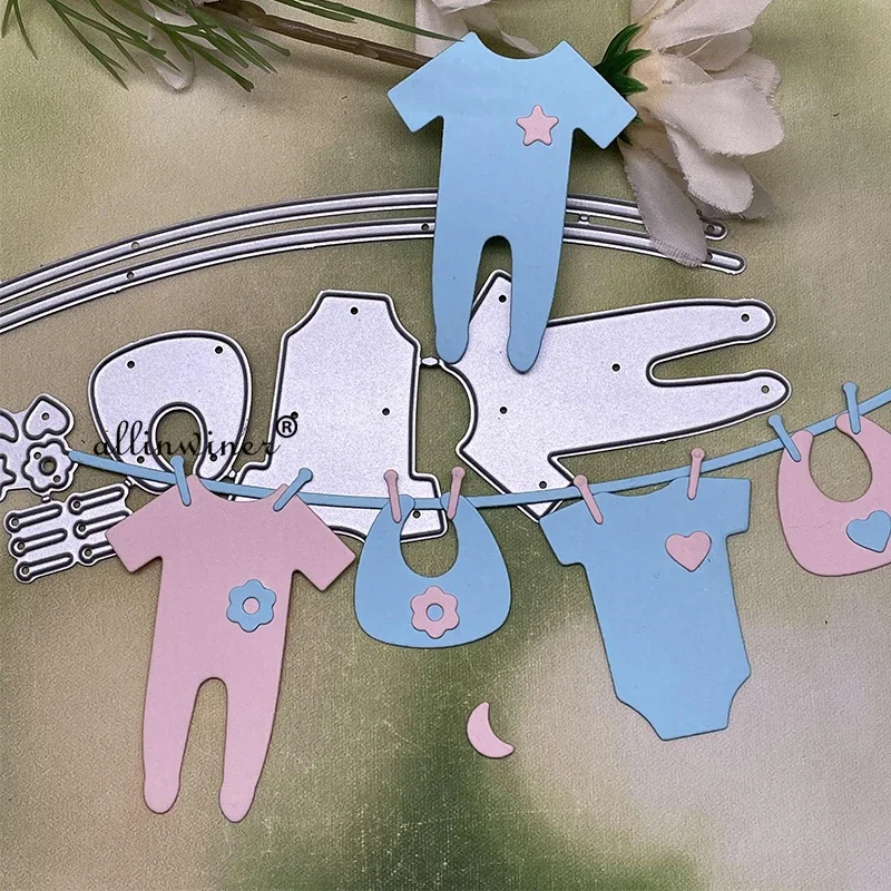 Neue Babykleidung-Dekoration DIY Bastel-Metall-Stanzform Scrapbook Geprägte Papierkarten-Album-Bastelvorlage Schablonen-Stanzformen