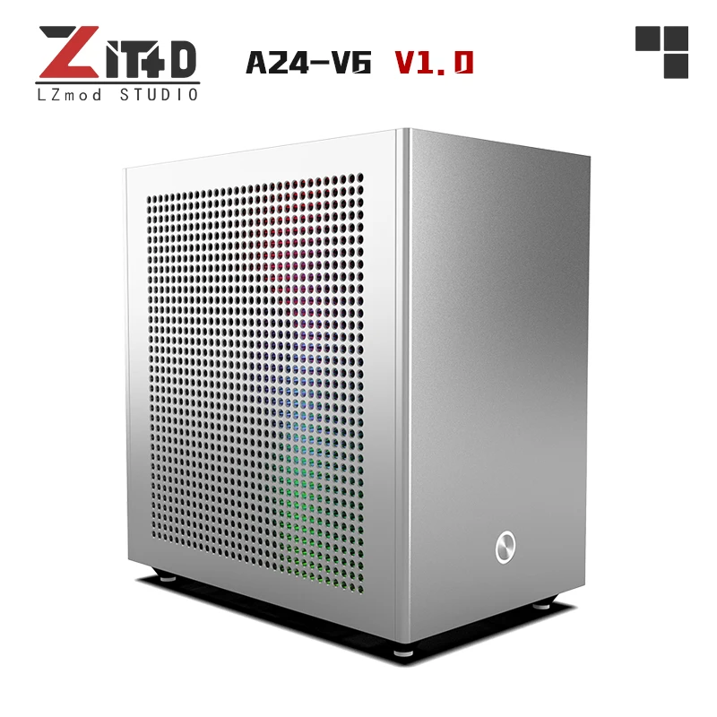 Lzmod mini A24-V6 1.0 dual-slot semi-high single display 1u power supply itx chassis 5.38 liters