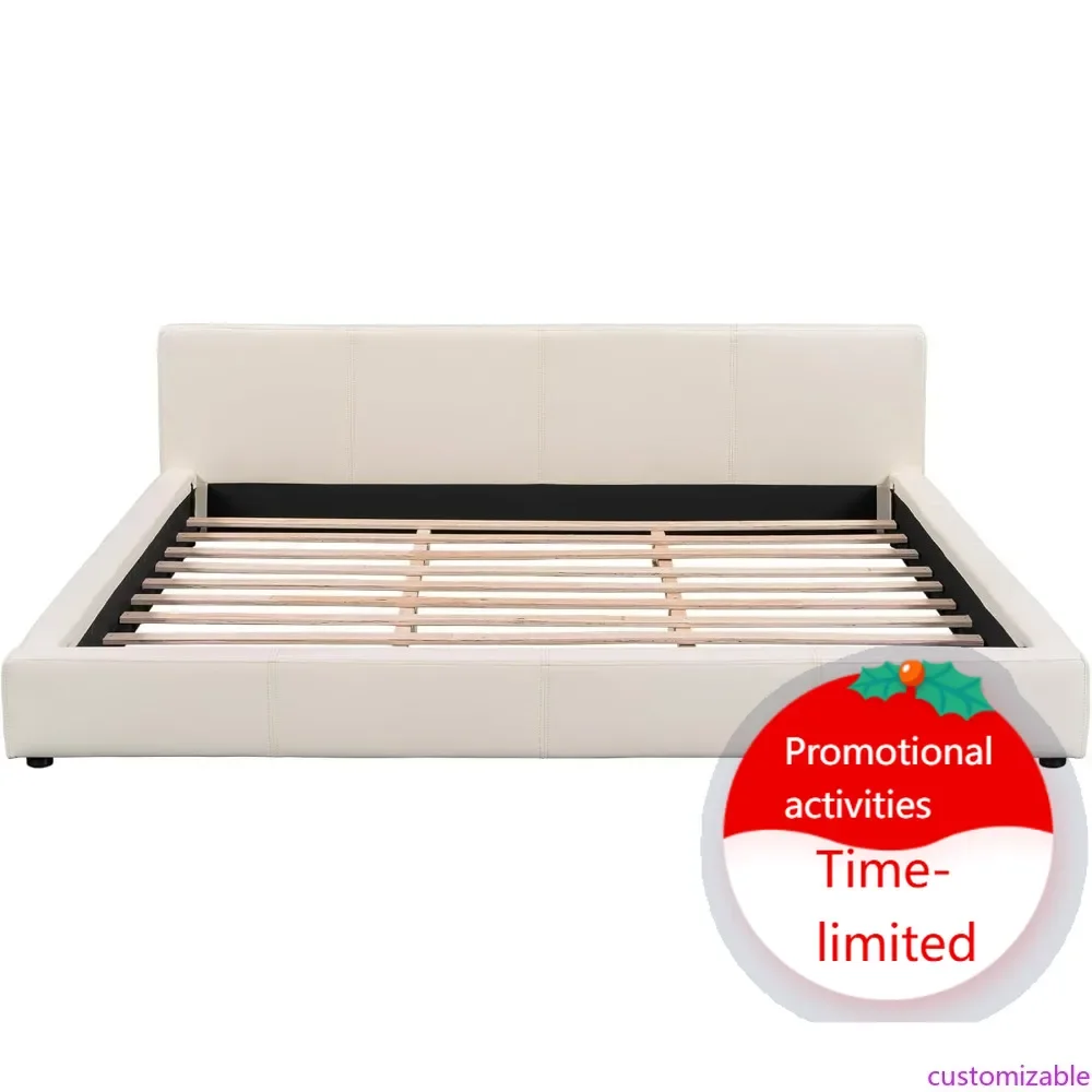 

Hot salesKing Size Upholstered Platform Bed by Christopher Knight Home, Faux Leather Bed Frame and Headboard, Wood Support and S