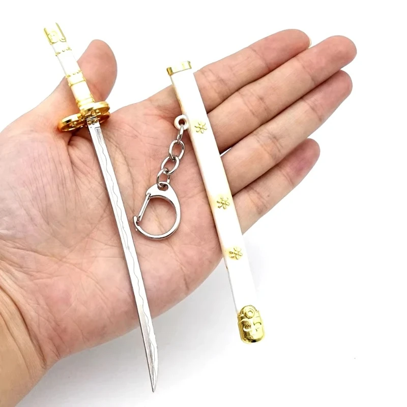 15 سنتيمتر/5.9in البسيطة أنيمي الطرفية المفاتيح رورونوا زورو كاتانا مع أداة غمد المعادن السيف مشبك سلاح نموذج الحرفية لعبة الهدايا #2