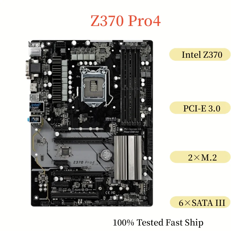 

For Asrock Z370 PRO4 Motherboard Z370 64GB LGA 1151 DDR4 Support 8th CPU ATX Mainboard 100% Tested Fast Ship