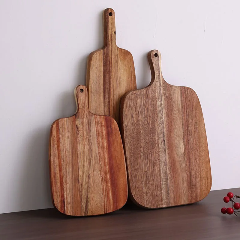 لوح تقطيع من خشب الزان الفاخر مع فتحة تعليق، أداة مطبخ عالية الجودة، لوح تقطيع خشبي متعدد الأغراض للخبز والبيتزا #3