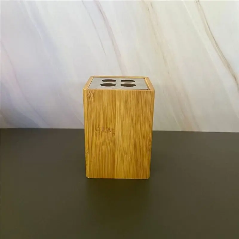 【صفقة فلاش】مجموعة صناديق تخزين حمام الخيزران المحمولة زجاجات محلول مضخة بسيطة فارغة سعة كبيرة حامل فرشاة الأسنان متعدد الاستخدام Wom #4