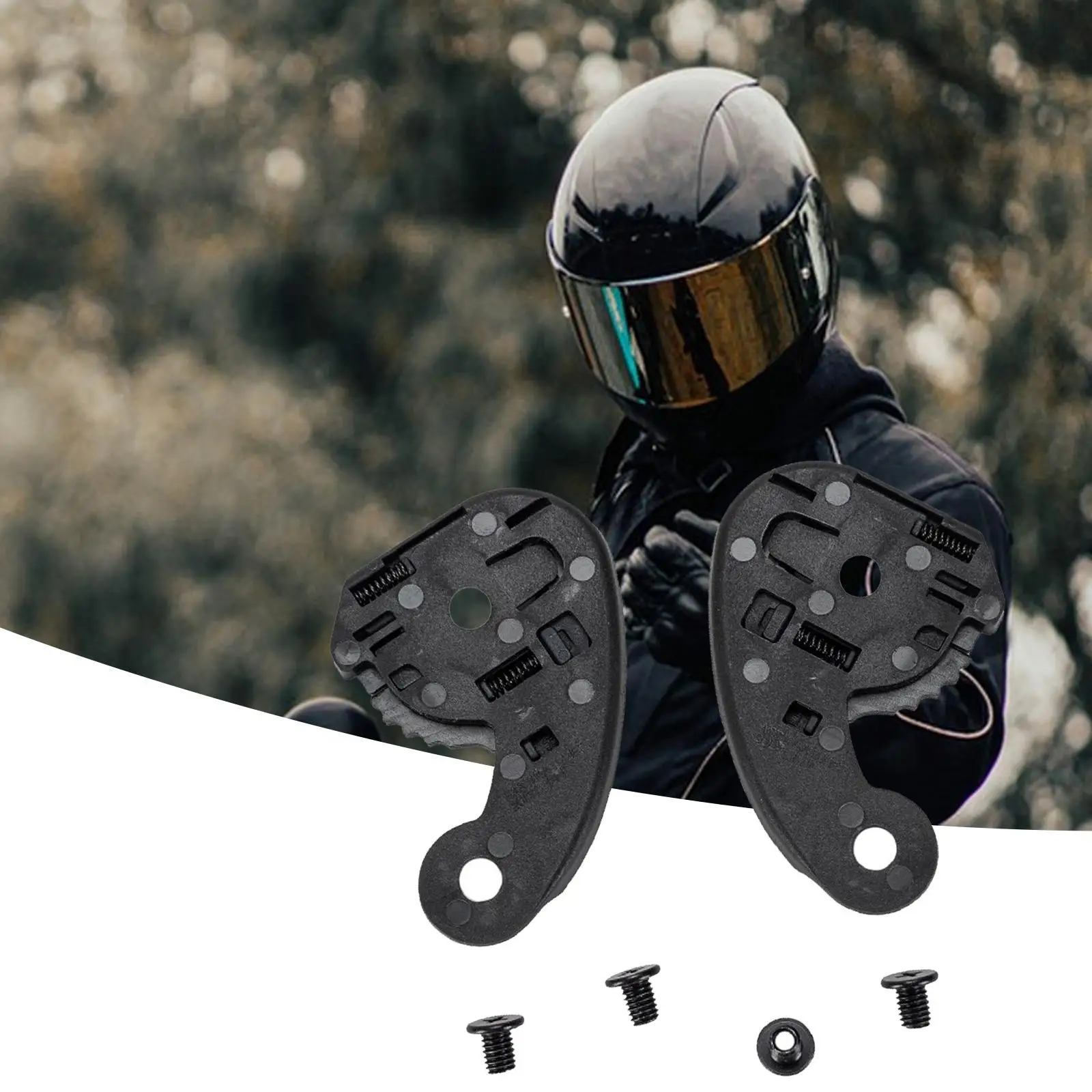 

2 Pack Motorcycle Helmet Shield Base Black Helmet Parts Replacement Visor Mount Base for Fg-st Rpha 11 C70 Fg-17 with Screw