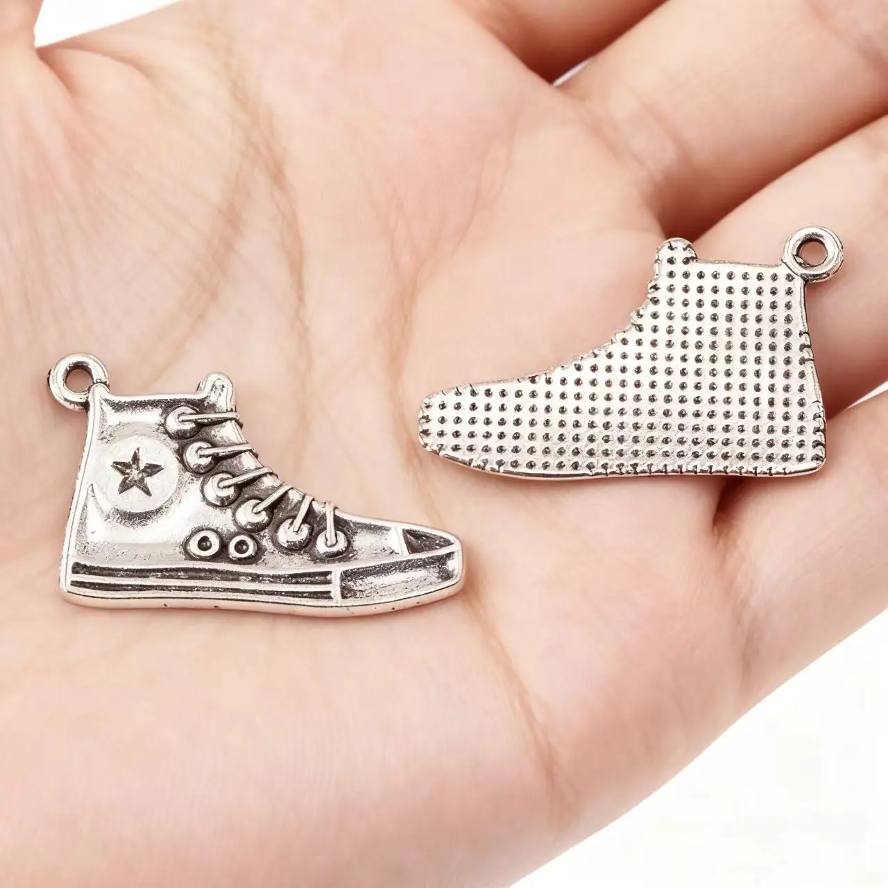10Pcs/Lot Charms Basketball Star Shoes 31x20mm Tibetan Bronze Silver Color Pendants Antique Jewelry Making DIY Handmade Craft