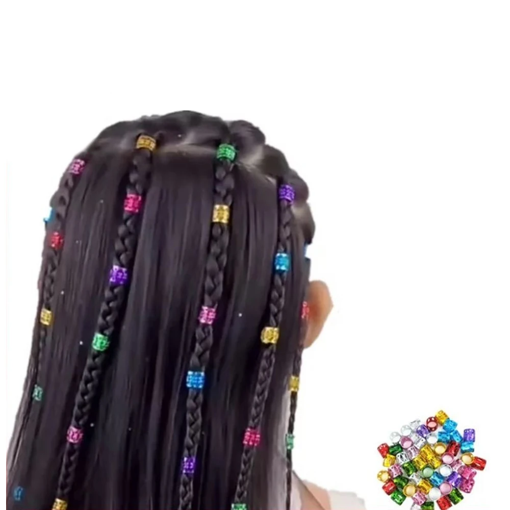 

30/60/90pcs/lot 8x9mm Mixed Beads Spiral Hairpin Hair Braids Dreadlock Bead Hair Braid Rings Cuff Clips Headdress Accessories