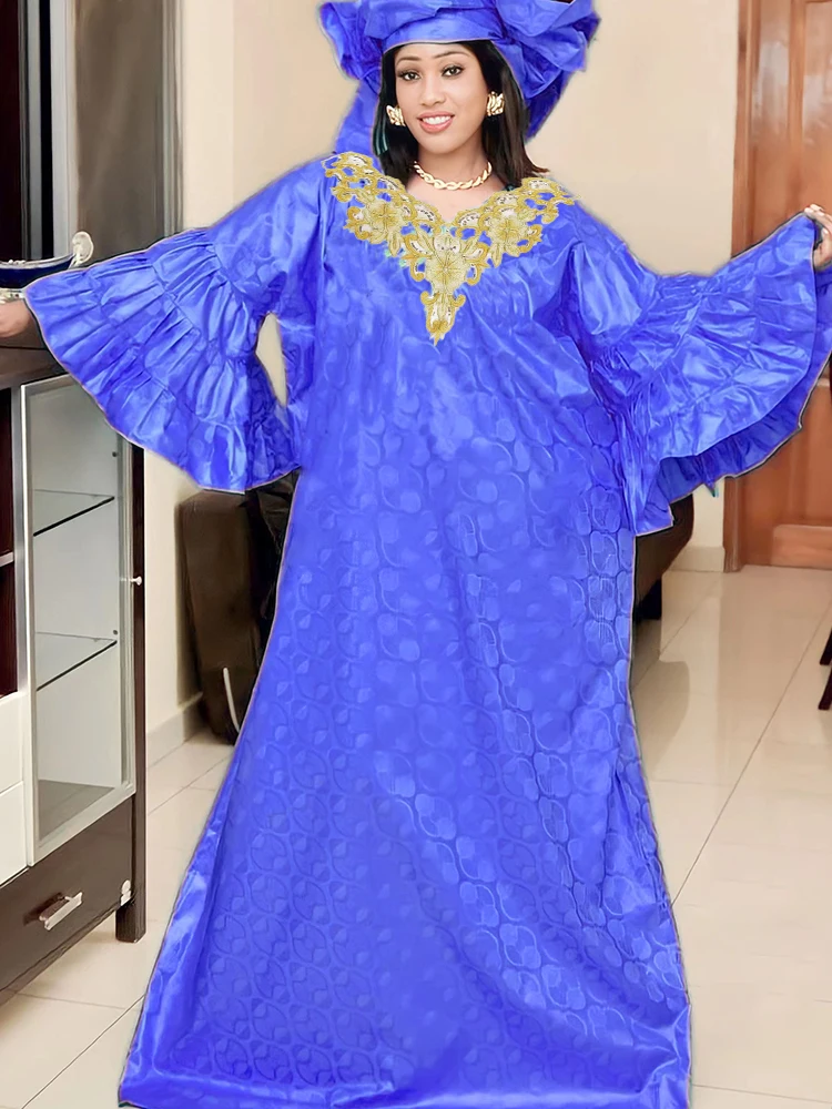 Bazin Riche-Robe de Mariée Traditionnelle à Manches sulf, Tenue de Bal, de ix, pour Femme