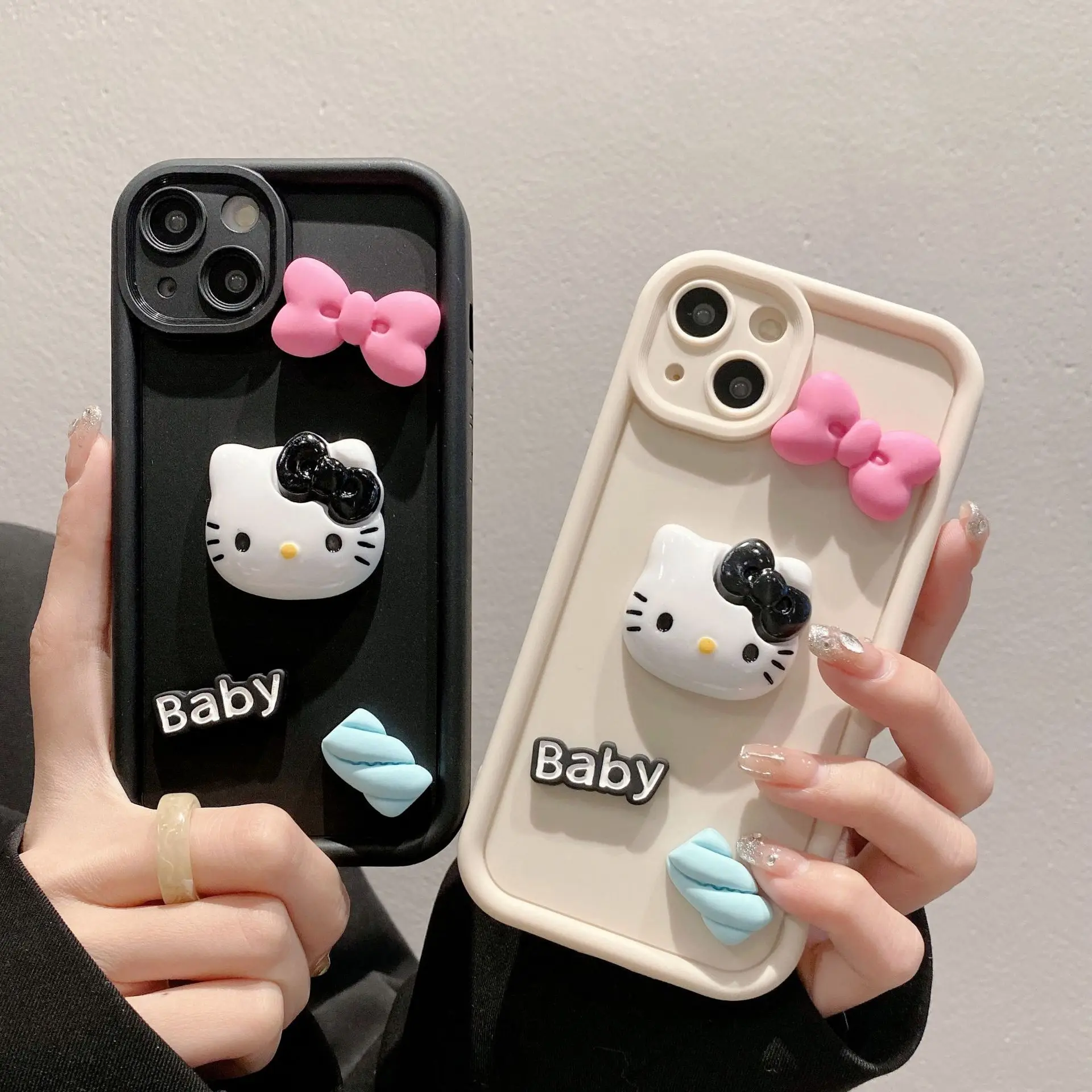 Sanrio Ins Hello Kitty Kawaii Phone Case For iPhone 16 15 14 13 12 11 Pro Max Girl Anti-fall Shockproof Silicone Soft Y2K Cover