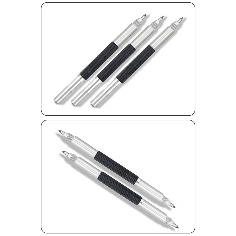 Double End Steel Tip Scriber Clip Pen Ceramics Glass Metal Construction Marking Tools Engraving Hand Tool