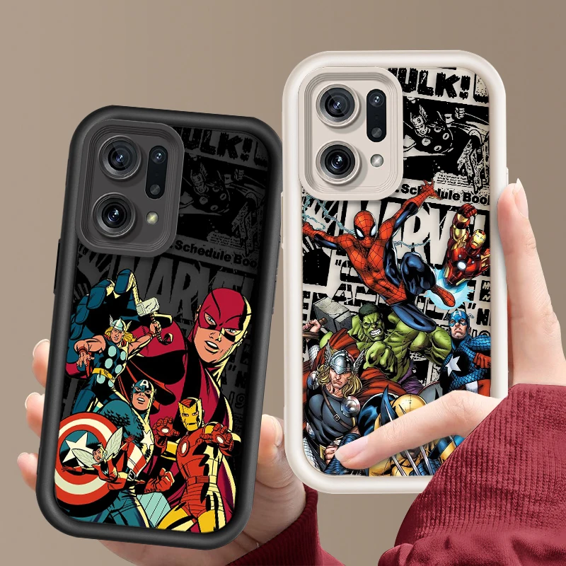 Art Comic Marvel Iron Man For OPPO A98 94 92 78 76 74 72 58 57 54 53 2020 Reno10 Find X5 3 Pro 5G 4G Soft Eye Ladder Phone Case