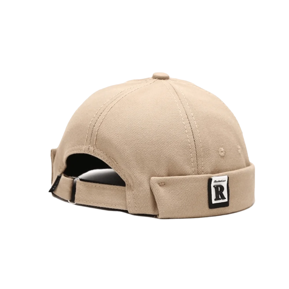 

Fashion Adjustable Melon Skin Hat Brimless Letter Embroidery Docker Cap Hip Hop Sun Hat Outdoor