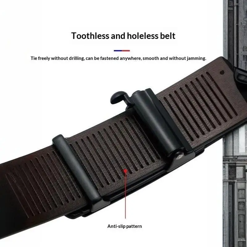 1 Stück PU-Herren-Innengürtel, minimalistisch und stilvoll, mit automatischer Schnalle, perfekt für Freizeit- und Geschäftsanlässe. – Detail 9