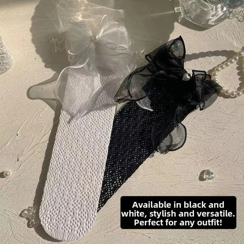 Sweet Lace Trim Knee High Socks Ruffle Mesh Lace Children's Socks Thin Bowknot Princess Lolita Stockings School Uniform