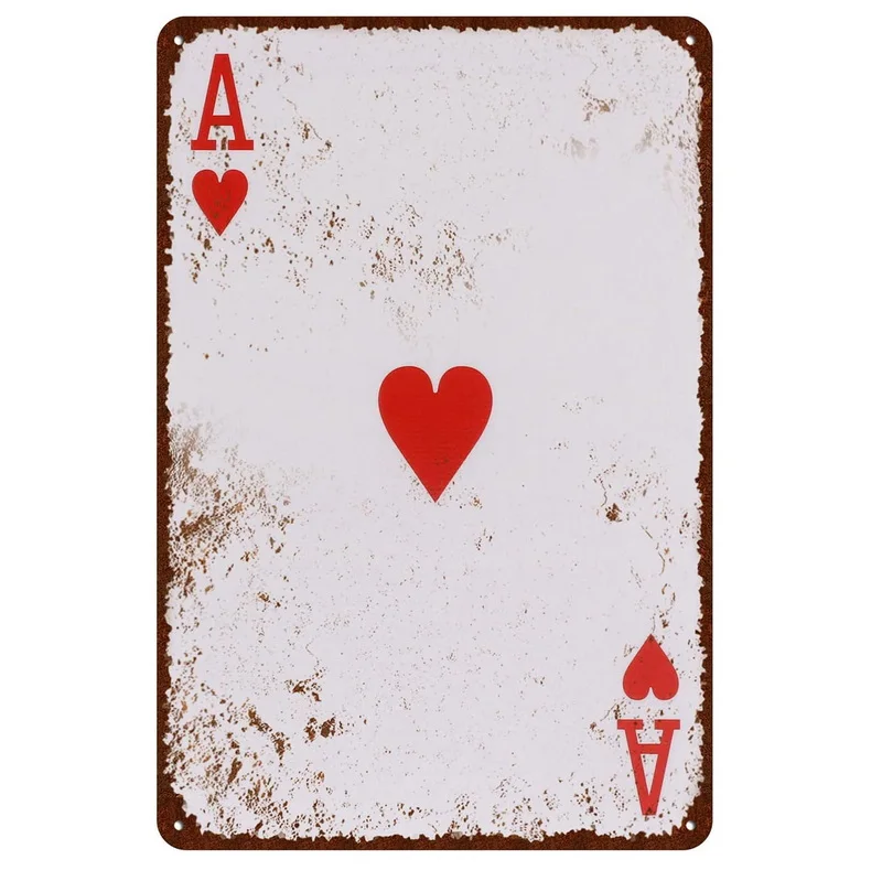 Vintage Poker Metal Tin Signs Wall Posters Plaque Iron Painting Decoration for Garage Game Room Home Cafe Living Room Club Bar