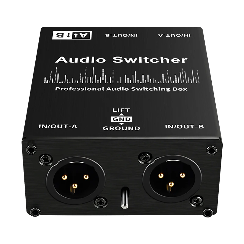 Passive XLR Audio Switcher Manual Selector 2 In 1 Out or 1 In 2 Out for Microphone Sound Card Mixer Input Output Switch