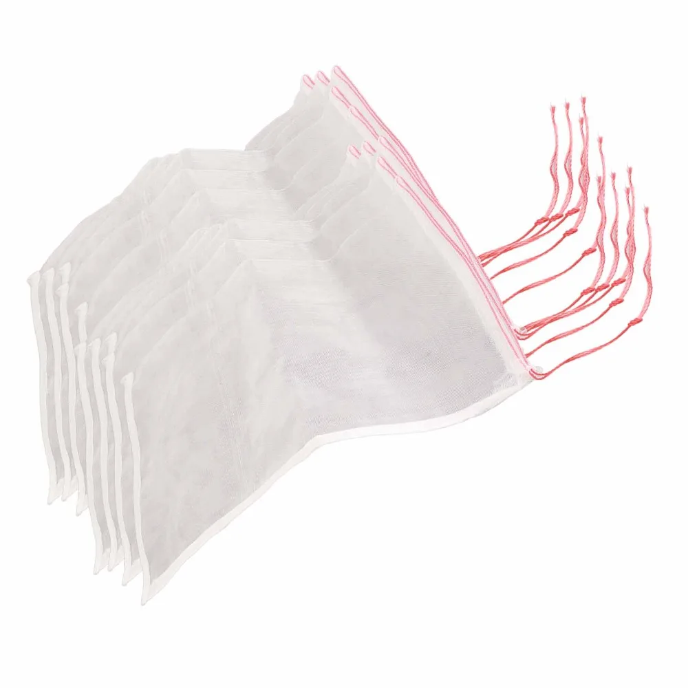 50PCS Nylon Fruit Protection Bags Drawstring Design Mesh Material Fruit Netting Bags Reusable Practical Garden Netting Bags