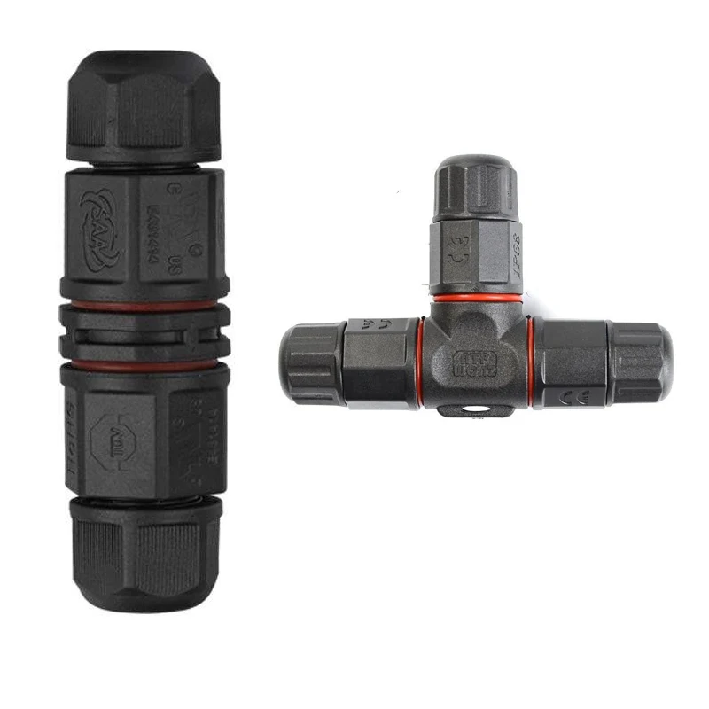 IP67 Waterproof Connector 2 Pin 3 Pin I/T Shape Electrical Terminal Adapter Wire Connector Screw Pin Connector LED Light