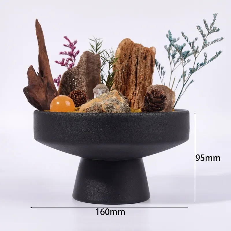 Cross-border explosion crystal bonsai micro-landscape natural crystal rough stone wood fossil desktop ornament spot straight