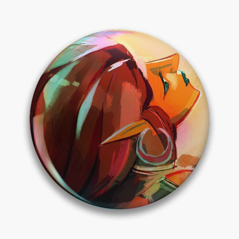 Urbosa Pin Holographic Star Heart Pin Brooches Laminated Button Fashion Accessory