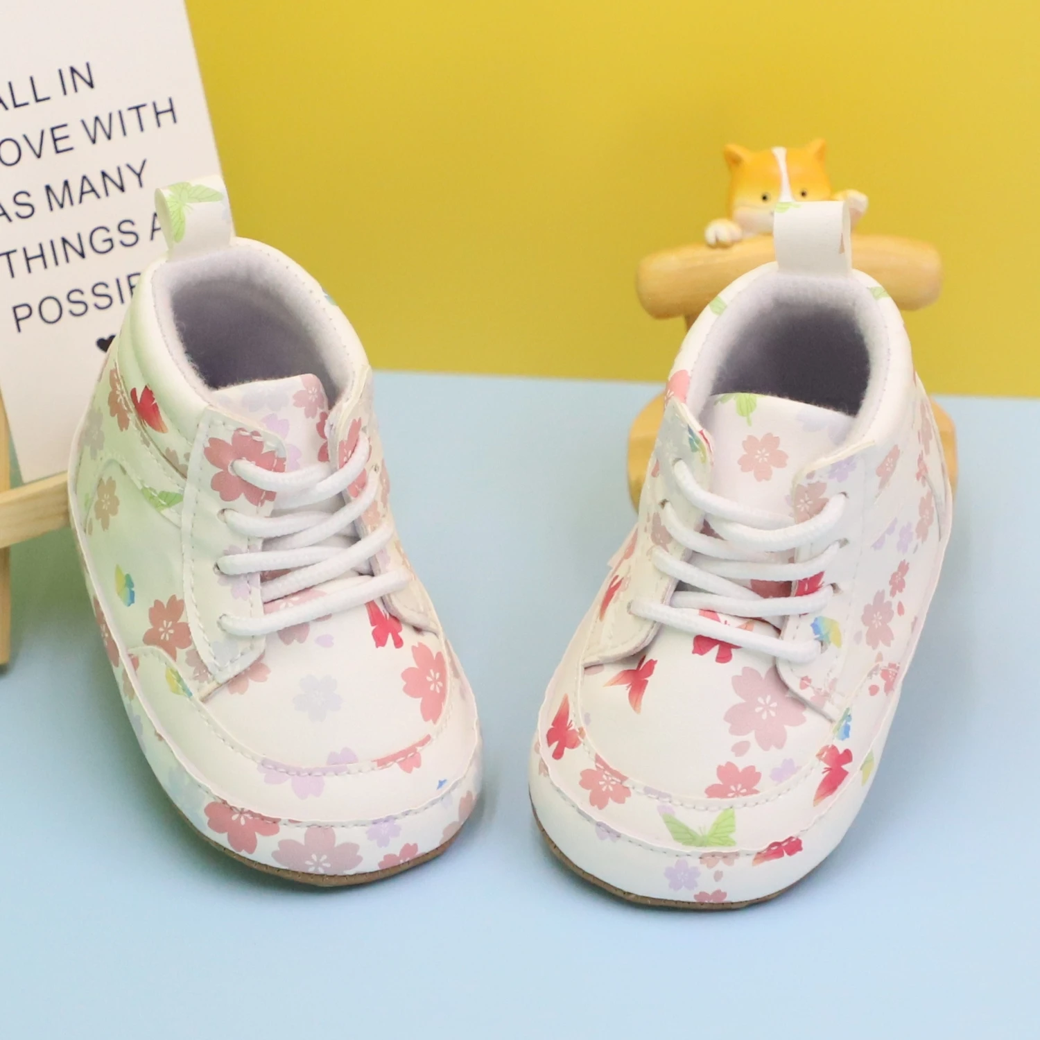 

Baby Toddler Shoes, Printed Butterfly Style Baby Girl Toddler Sneakers, Fashionable Non-Slip and Anti-Kick, Autum and Winter