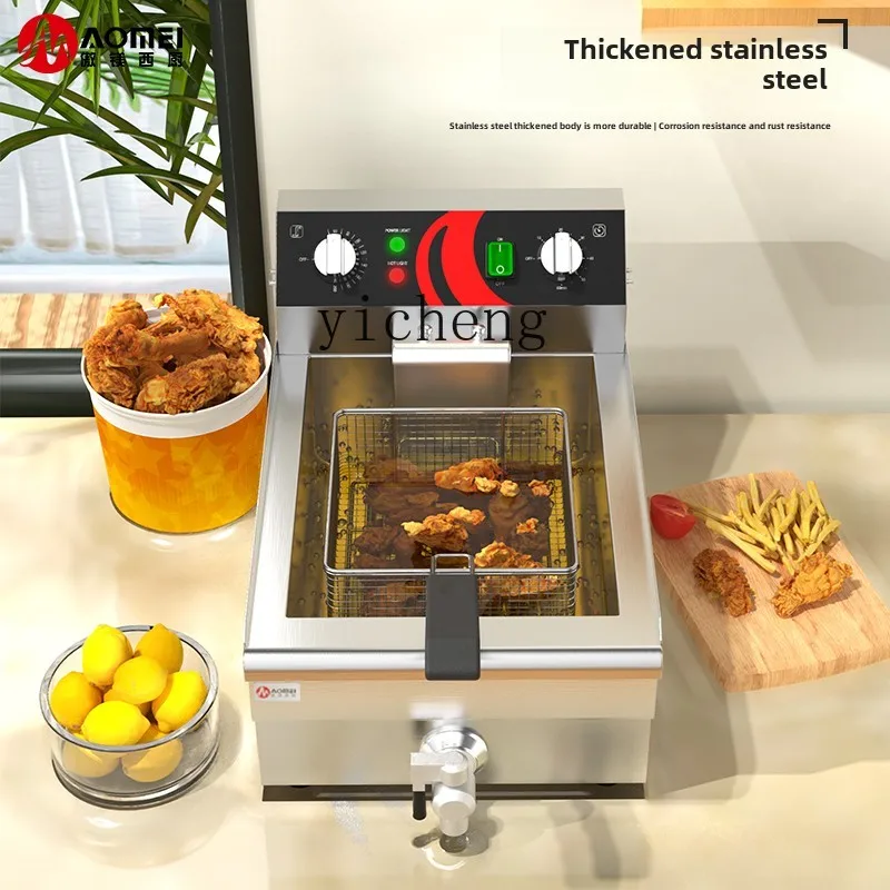 zz elektrische friteuse commerciële elektrische friteuse enkele cilinder grote capaciteit verdikte timing friteuse